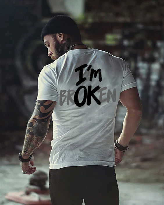 I'm Broken Men's Fun Monogram T-shirt $22.98 $36.98 - $14.00