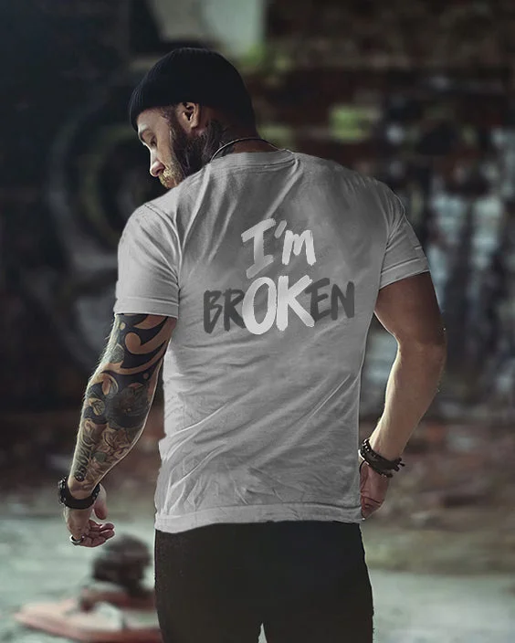I'm Broken Men's Fun Monogram T-shirt $22.98 $36.98 - $14.00
