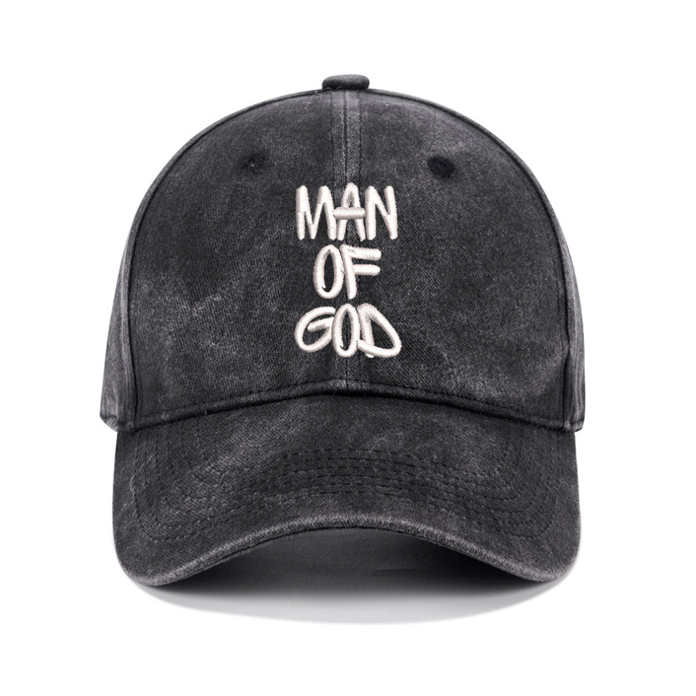 Man Of God Christian Couple Washed Hat