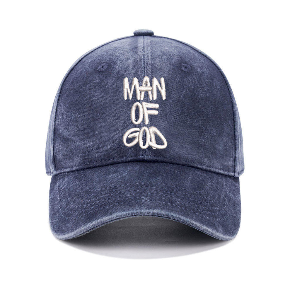 Man Of God Christian Couple Washed Hat