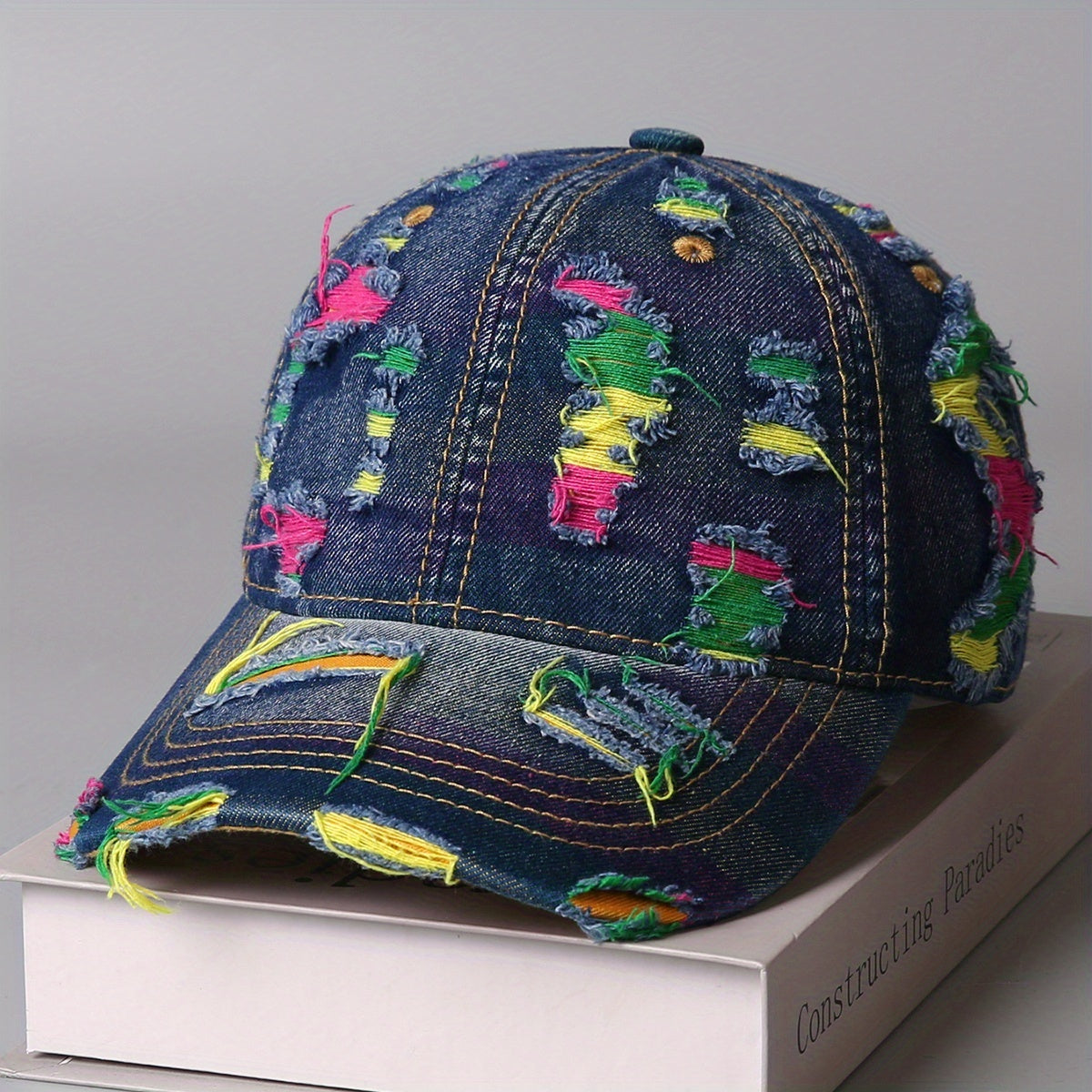 Colorburst Distressed Denim Cap