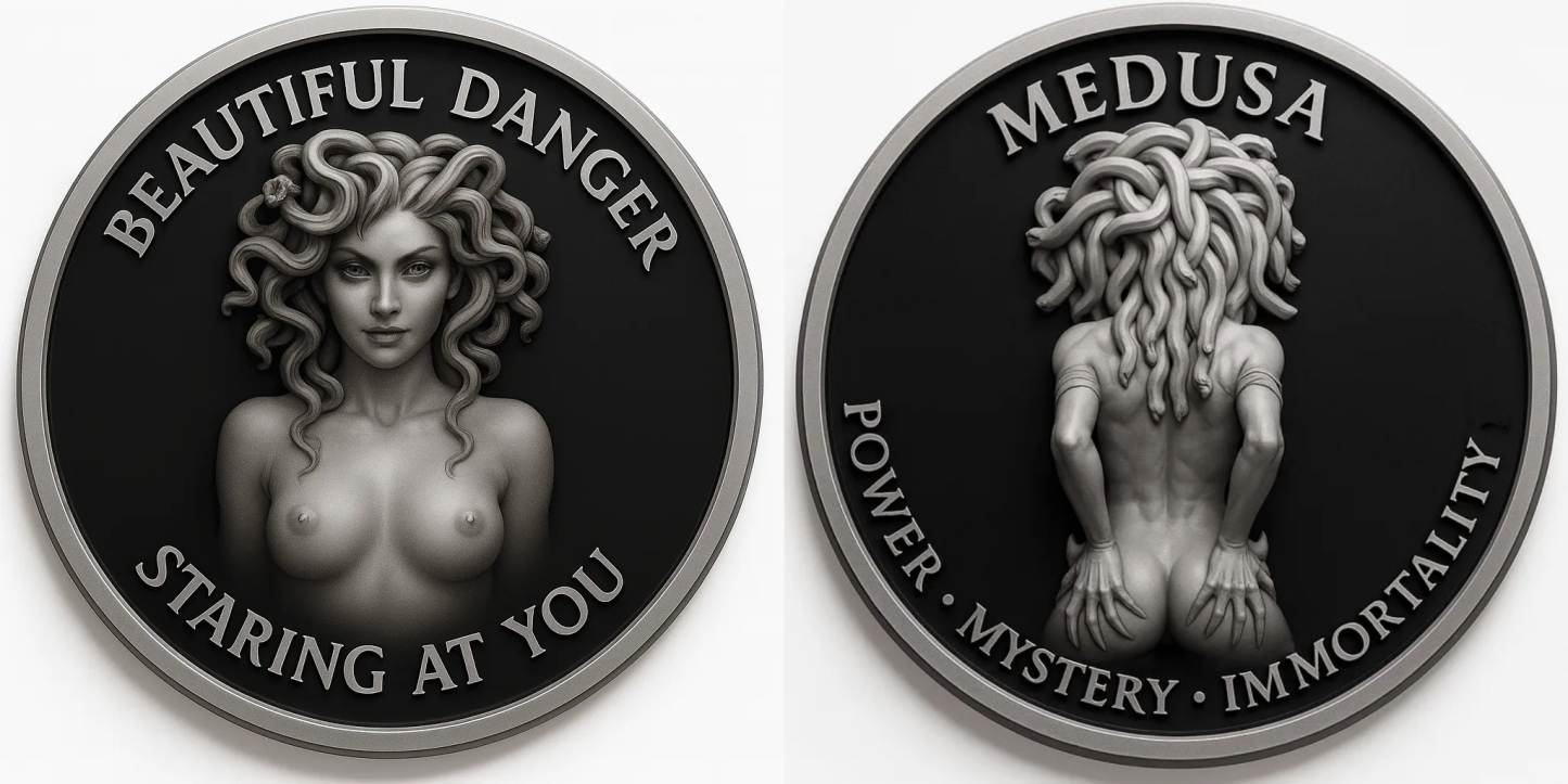 Medusa Beautiful and Dangerous Challenge Coin