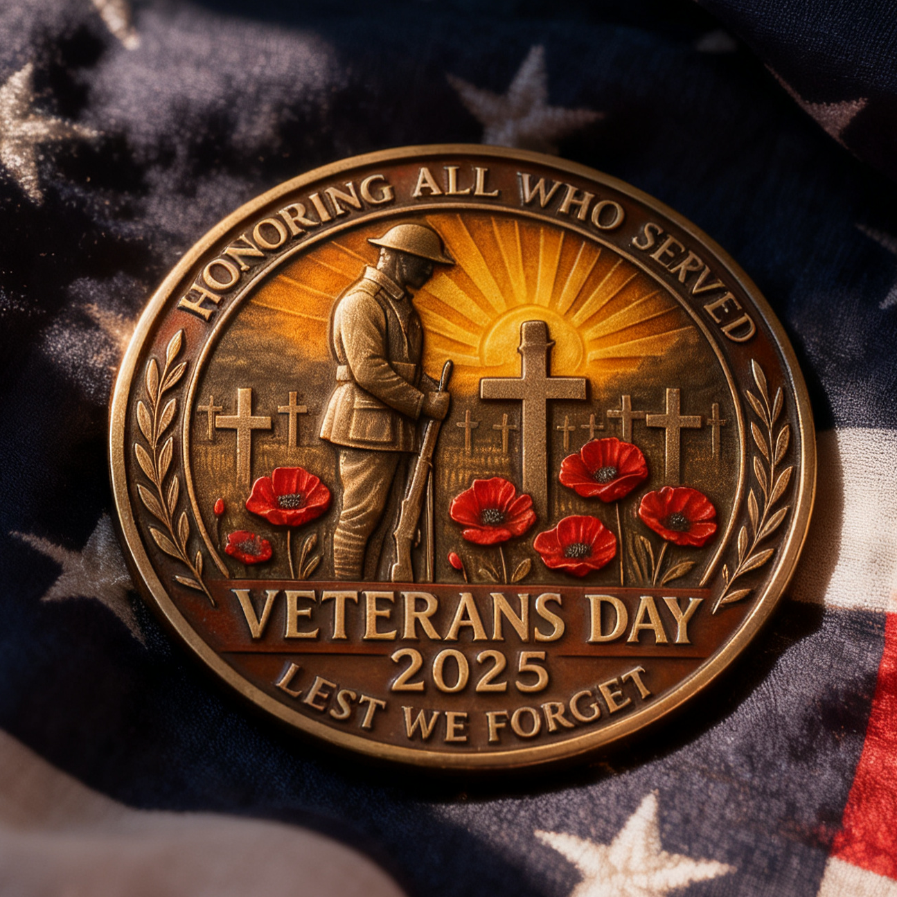 Veterans Day 2025 Commemorative Coin – Honoring All Who Served 🇺🇸🌺