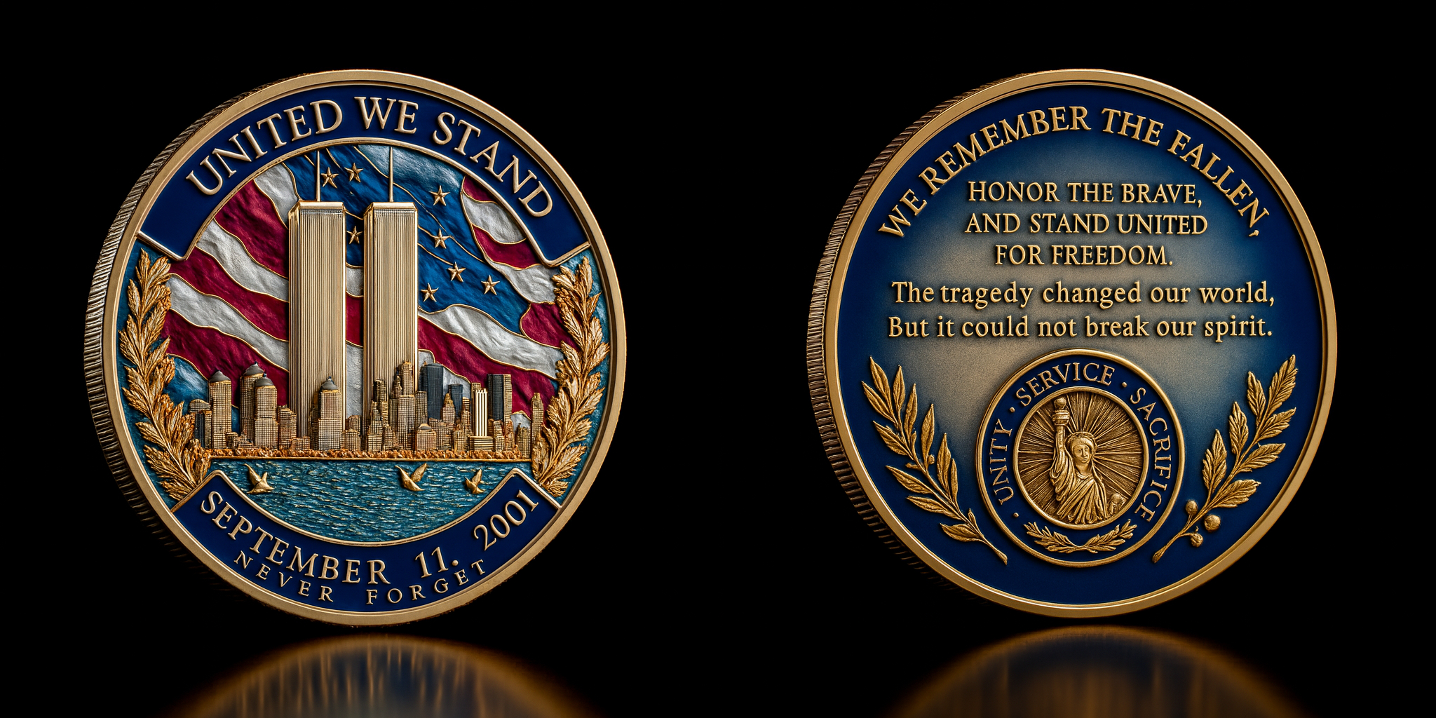 9/11 “United We Stand” Commemorative Coin – 25th Anniversary✨