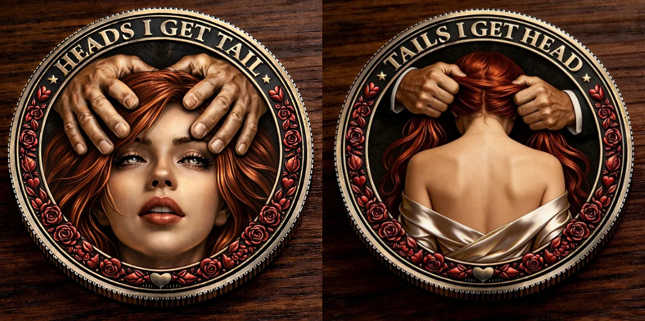 🌹Heads I Get Tail Coin – The Ultimate Adult Decision Coin for Couples & Parties