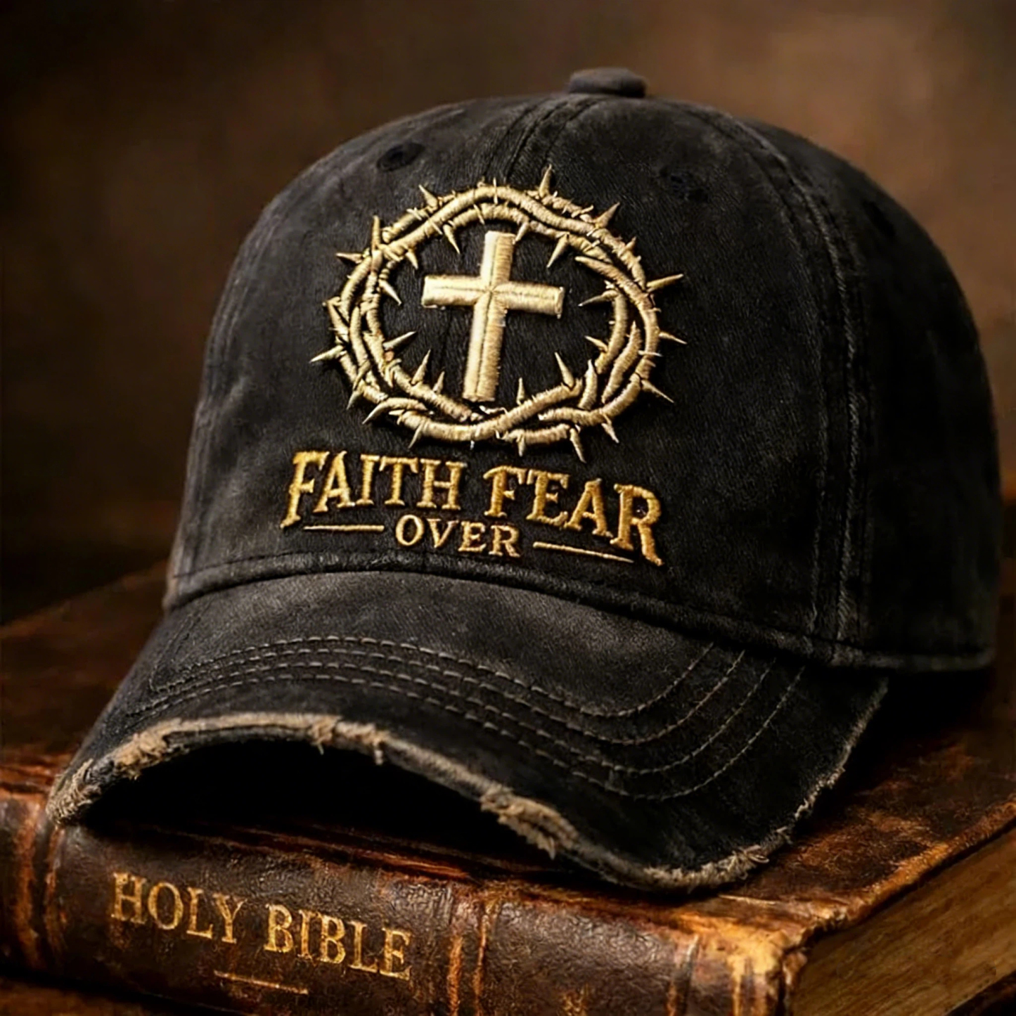 🏆Flash Sale 60% OFF - ✝️Faith Over Fear Christian Hat & Commemorative Coin Set✨