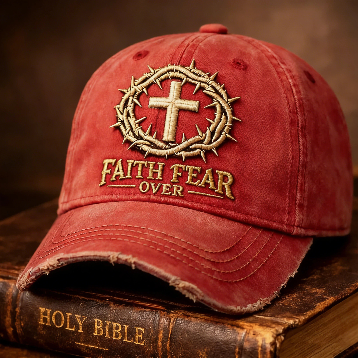 🏆Flash Sale 60% OFF - ✝️Faith Over Fear Christian Hat & Commemorative Coin Set✨