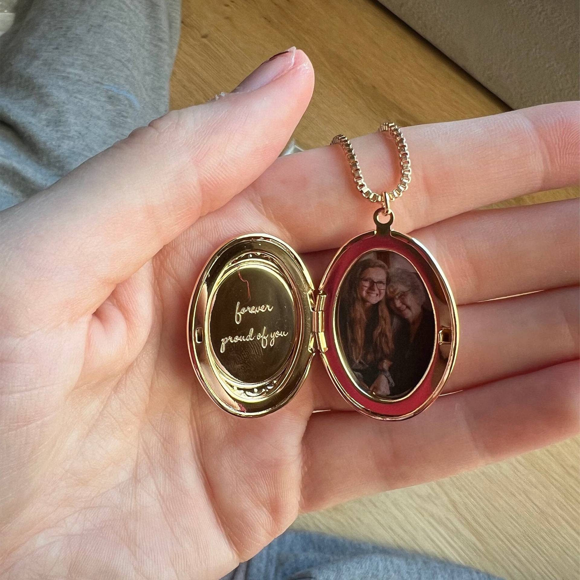Custom Birth Flower Locket Necklace 