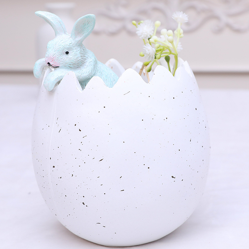 Easter Resin Bunny Hatching Planter