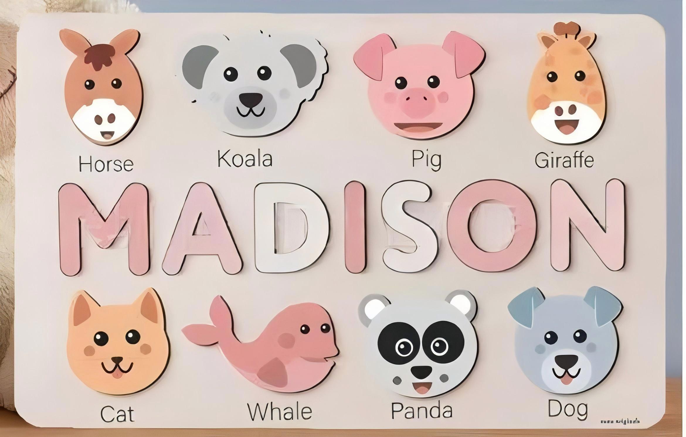 Custom Name Puzzle with Pegs