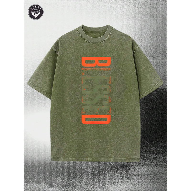 Men's 100% Cotton BLESSED Graphic T-Shirt, Casual Streetwear Tee