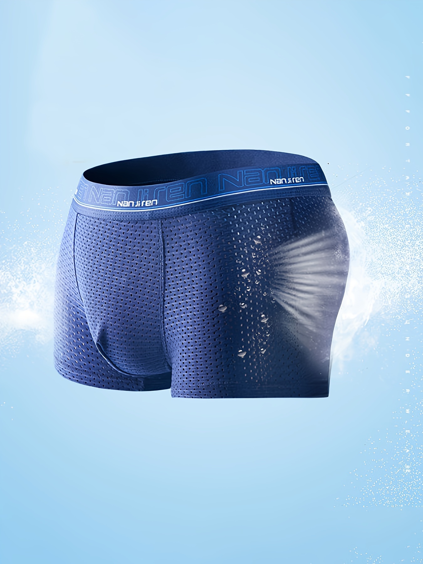 4pcs Men's Ice Silky Fiber Fabric Underwear, Ultra-Thin Boxer Briefs