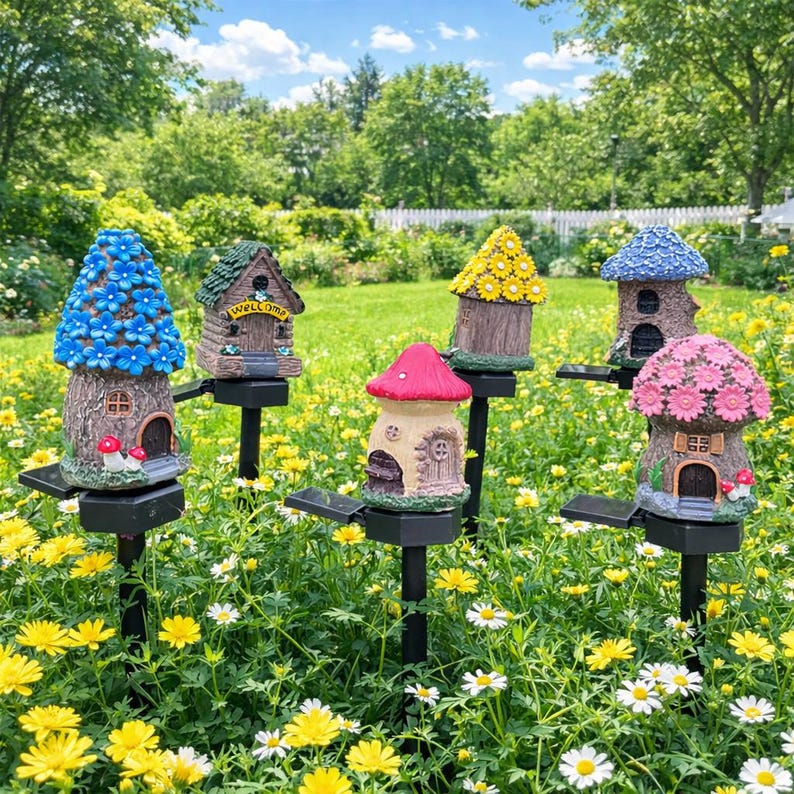 🏡✨ Magical Solar Garden Cottage Lights ✨🌼