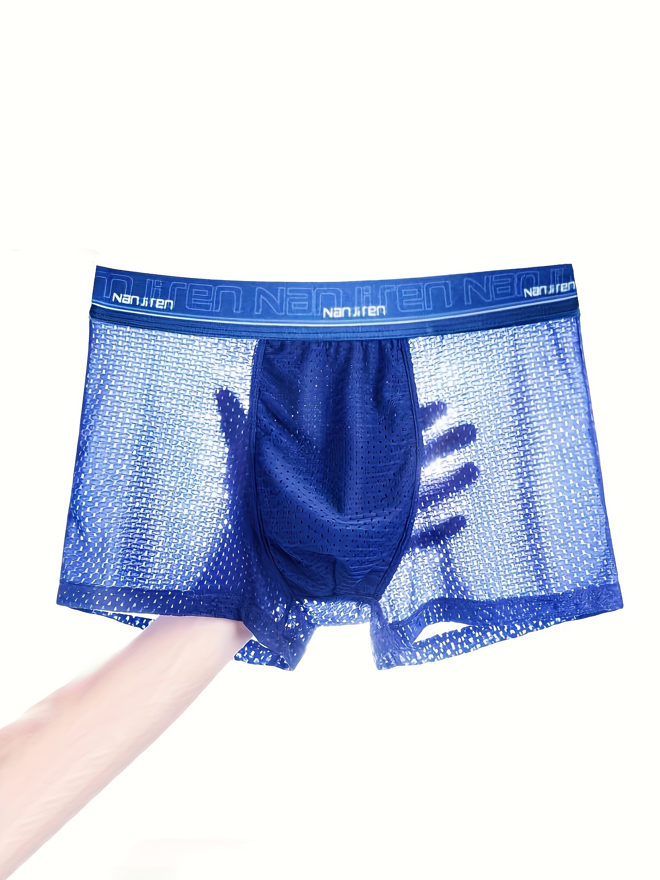 4pcs Men's Ice Silky Fiber Fabric Underwear, Ultra-Thin Boxer Briefs