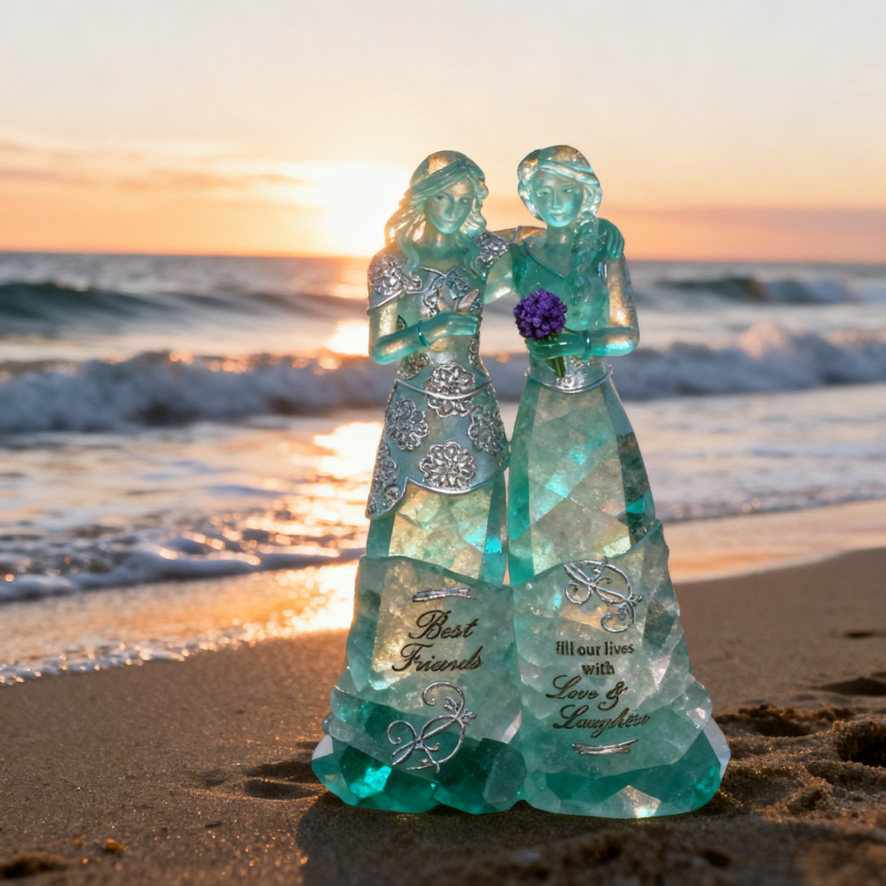 Sisters Friendship Crystal Angel Sculpture💖👭