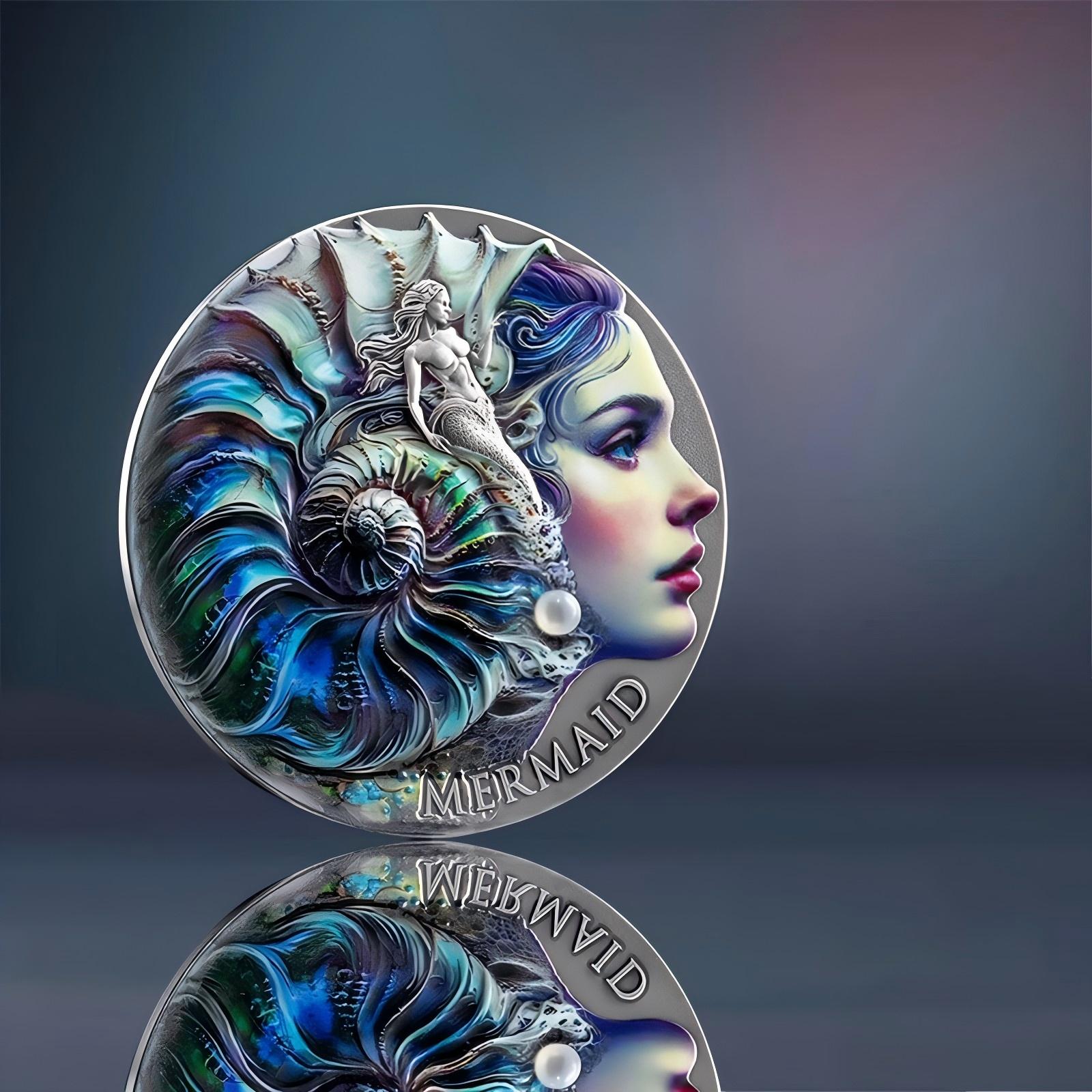 🧜‍♀️ Mermaid Spirit of Nature 2 oz Antique Silver Coin