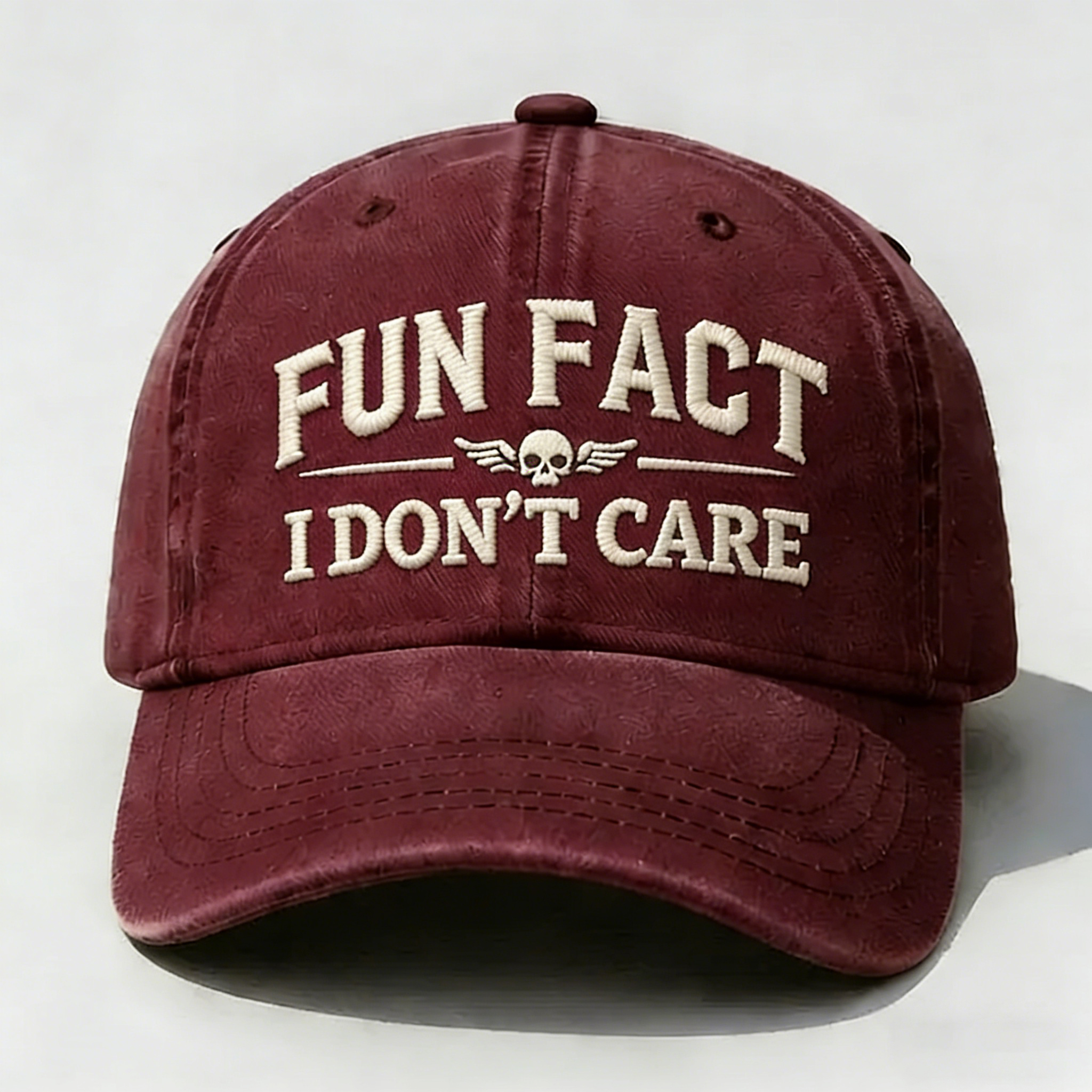 Fun Fact I Don't Care Embroidery Cap