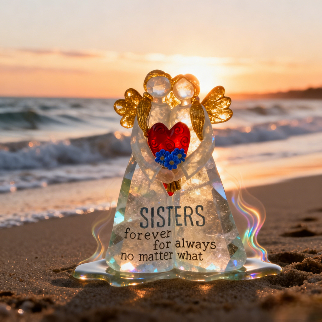 Sisters Friendship Crystal Angel Sculpture💖👭