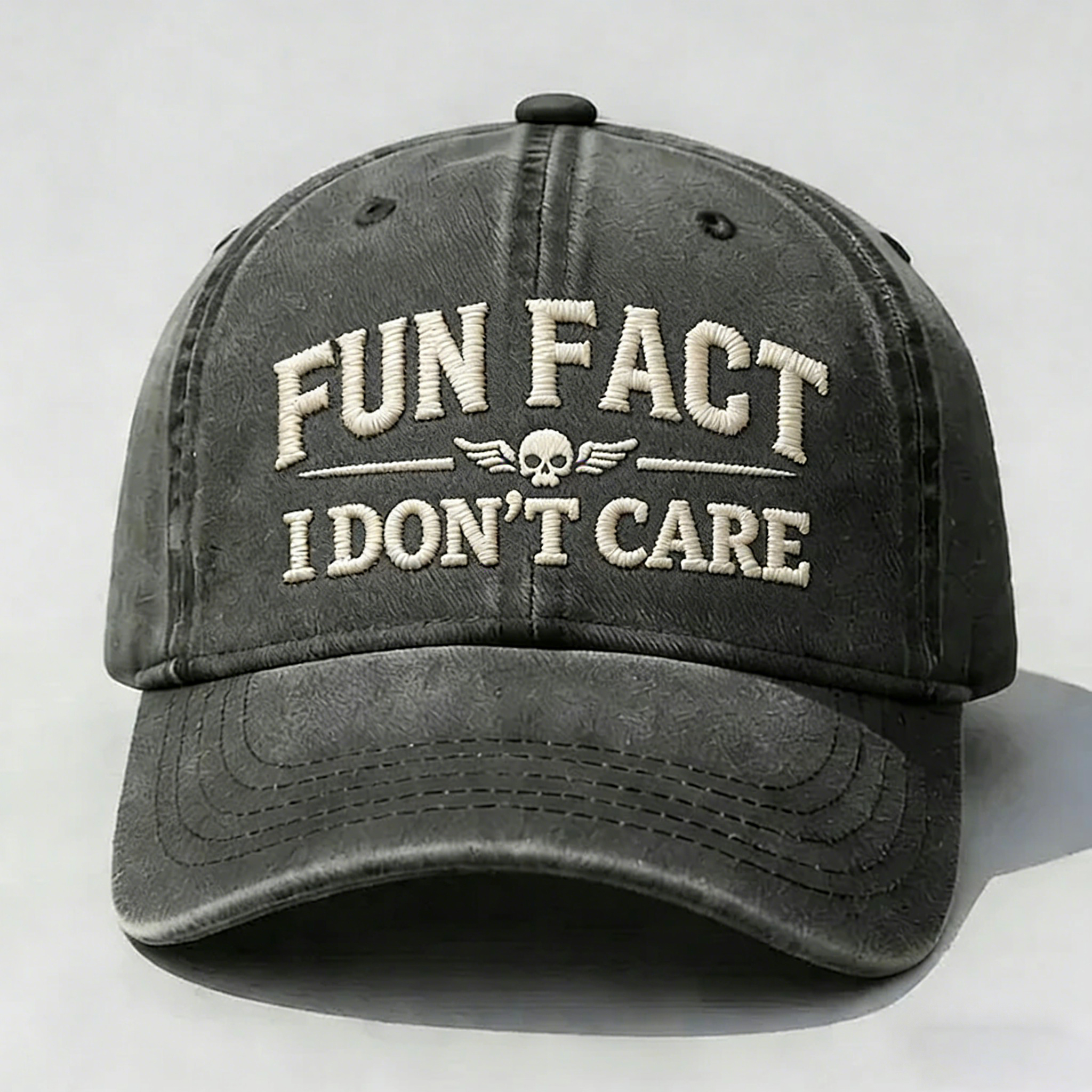 Fun Fact I Don't Care Embroidery Cap