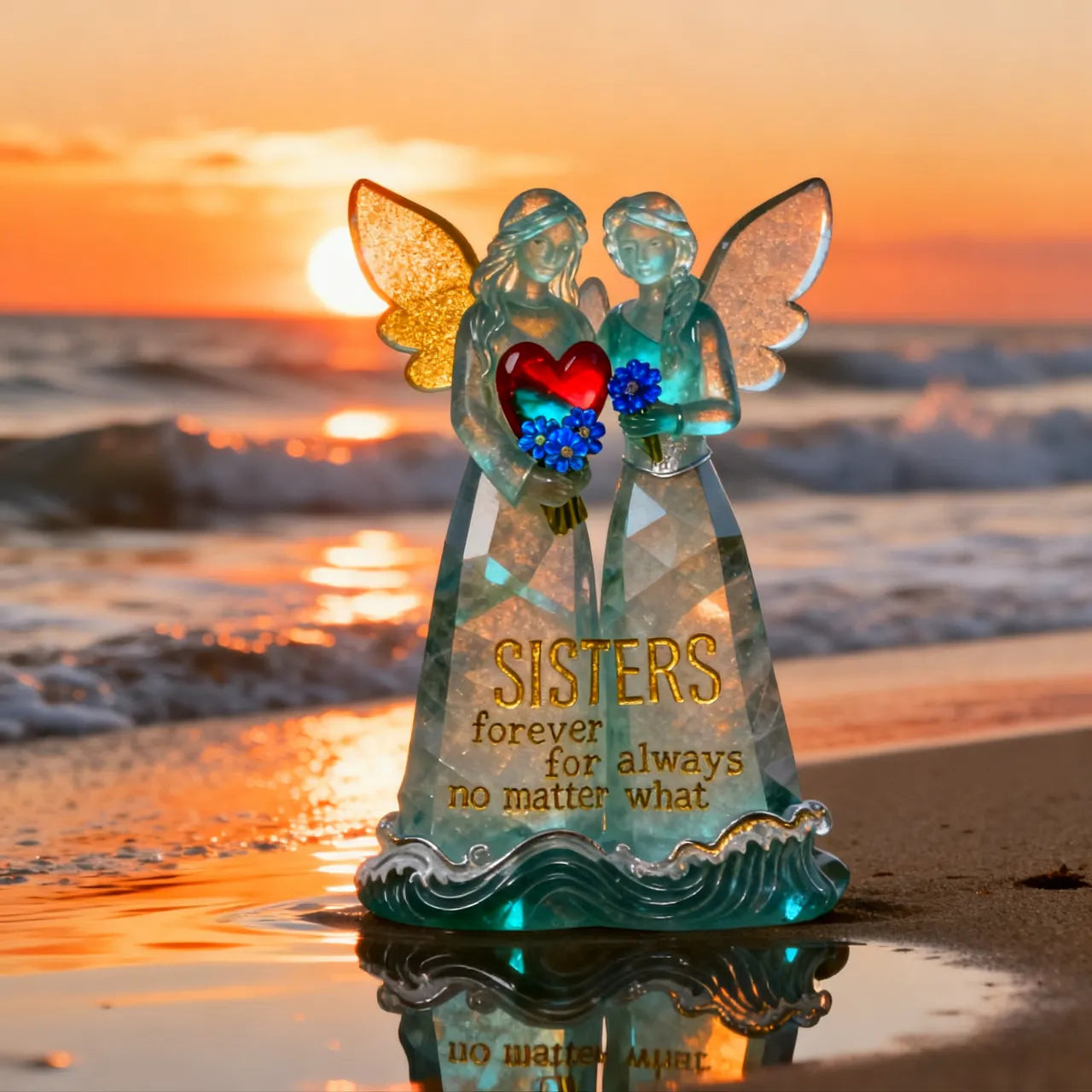 Sisters Friendship Crystal Angel Sculpture💖👭