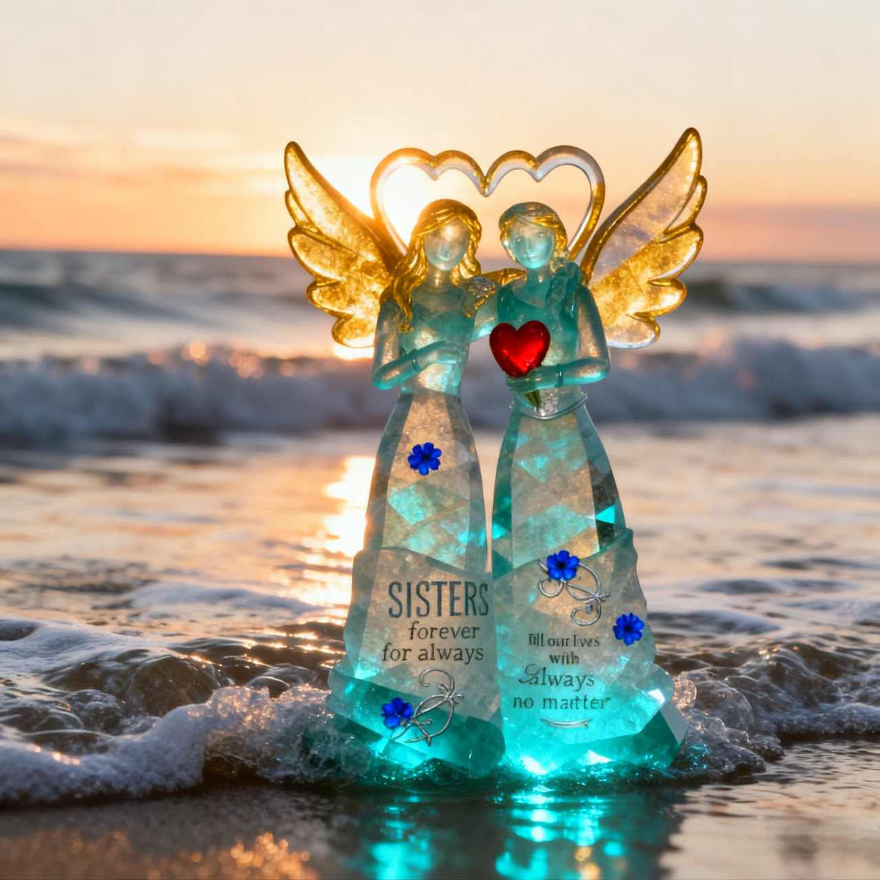 Sisters Friendship Crystal Angel Sculpture💖👭