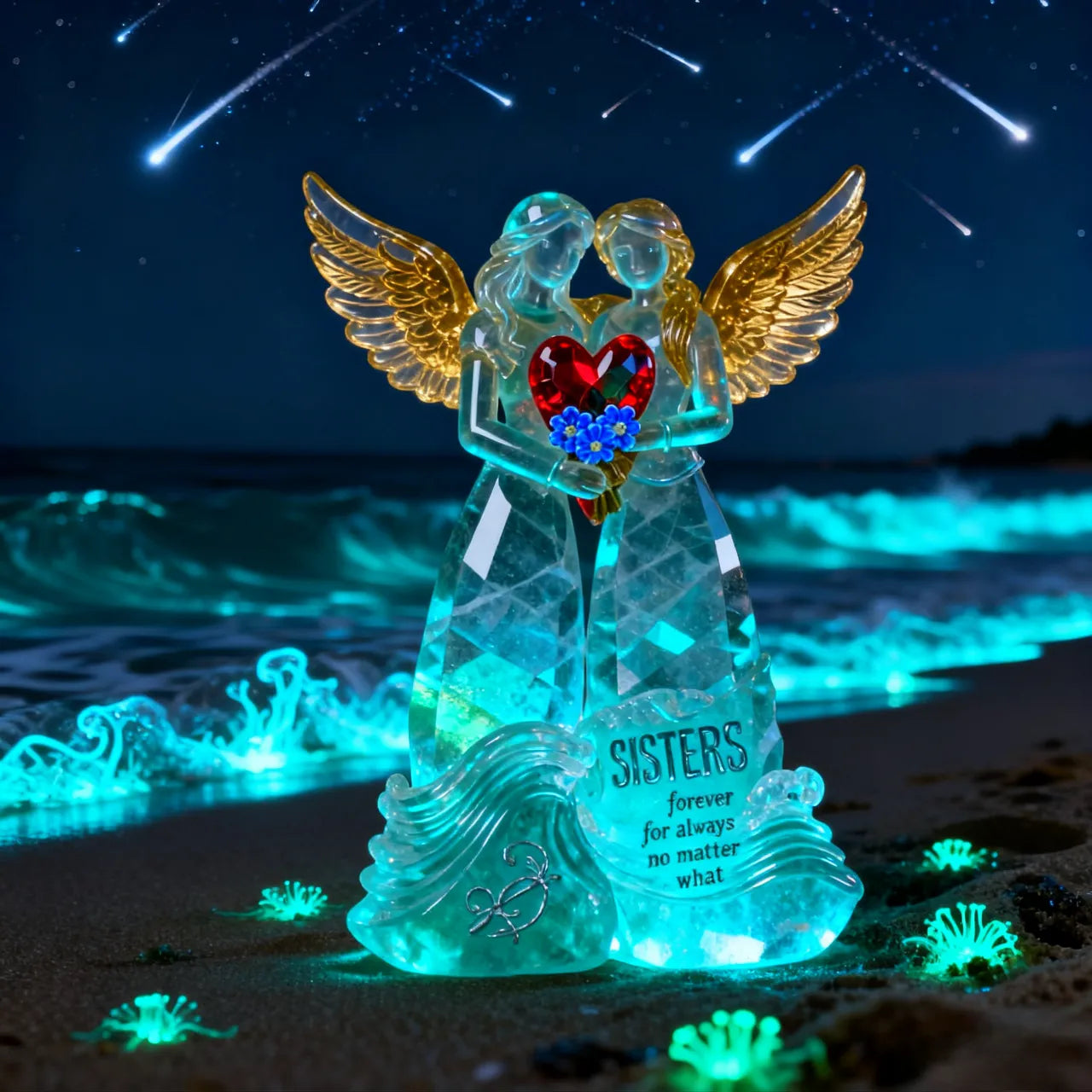 Sisters Friendship Crystal Angel Sculpture💖👭