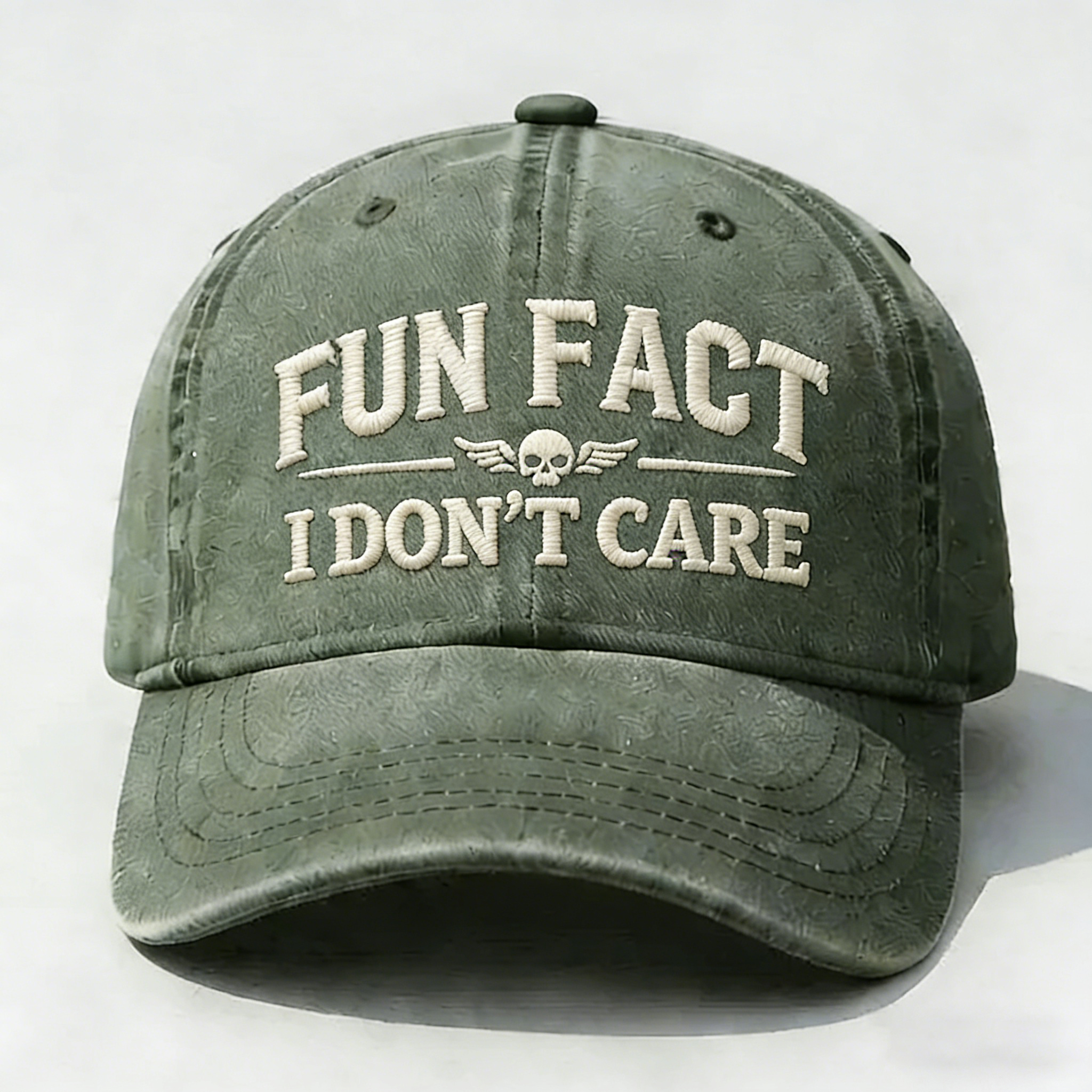 Fun Fact I Don't Care Embroidery Cap