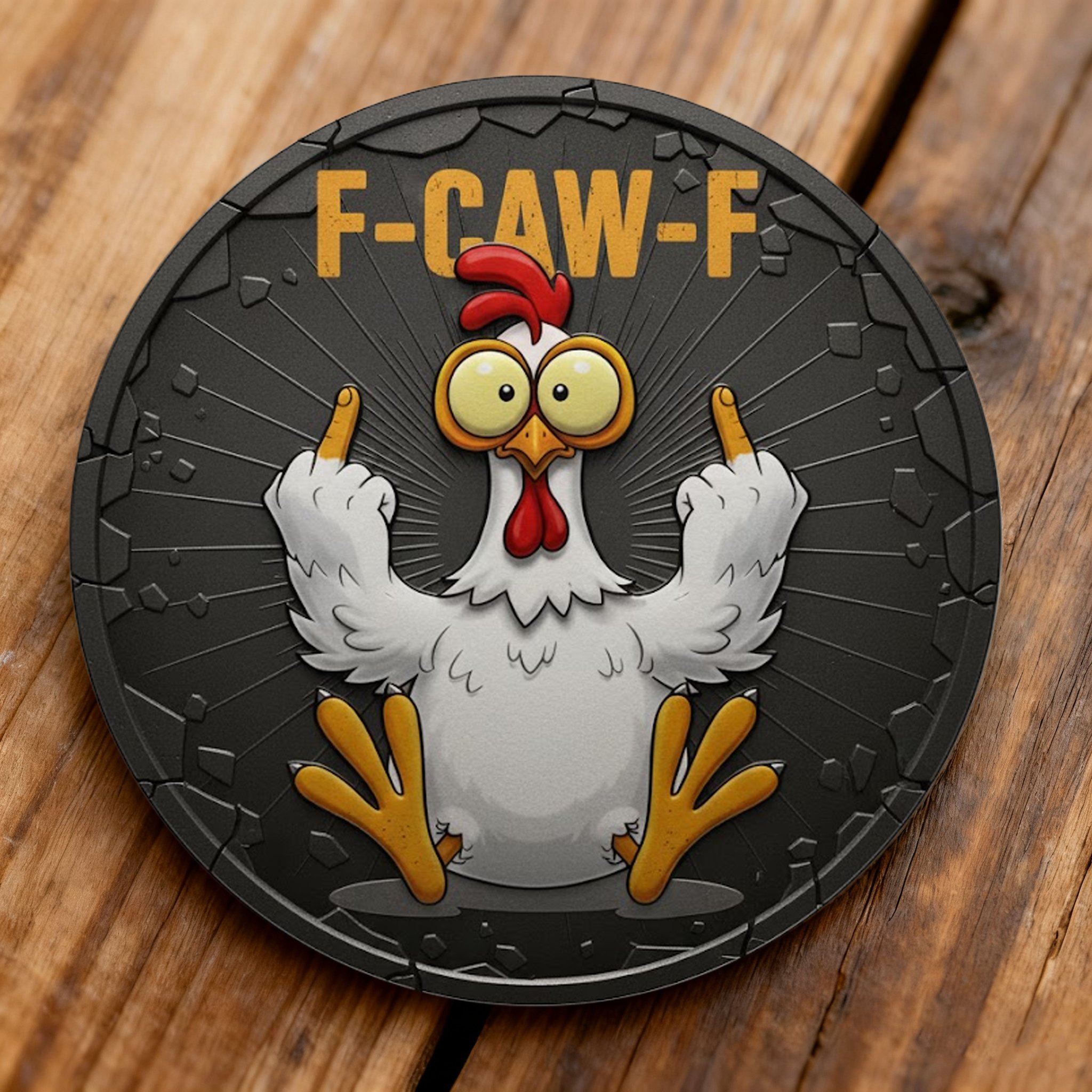 🐔 The “F-CAW-F” Disdain Coin – No Clucks Given Edition Bold. 