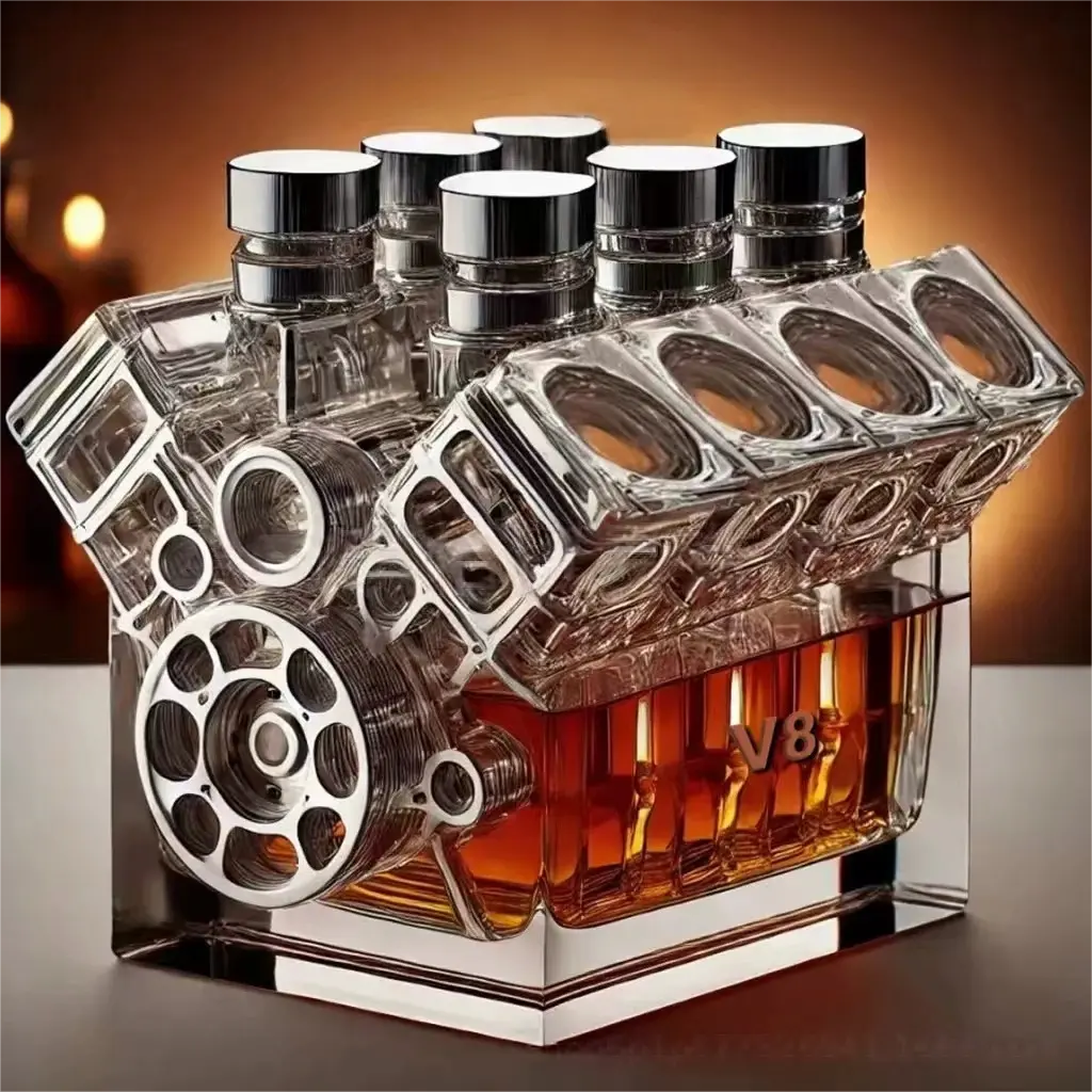 V8 Engine Whiskey Decanter 