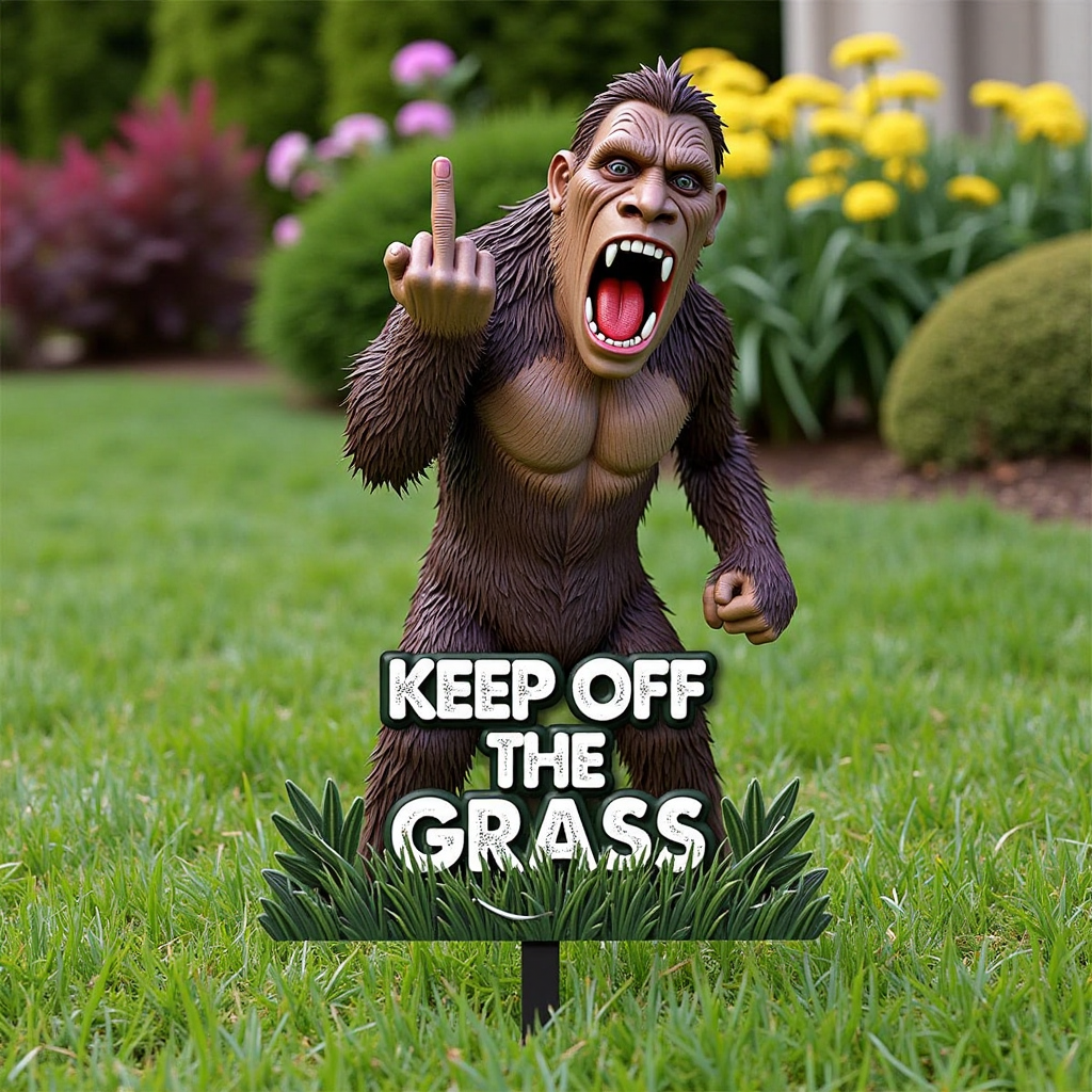 🦍The Hilariously Rude Bigfoot Garden Sign