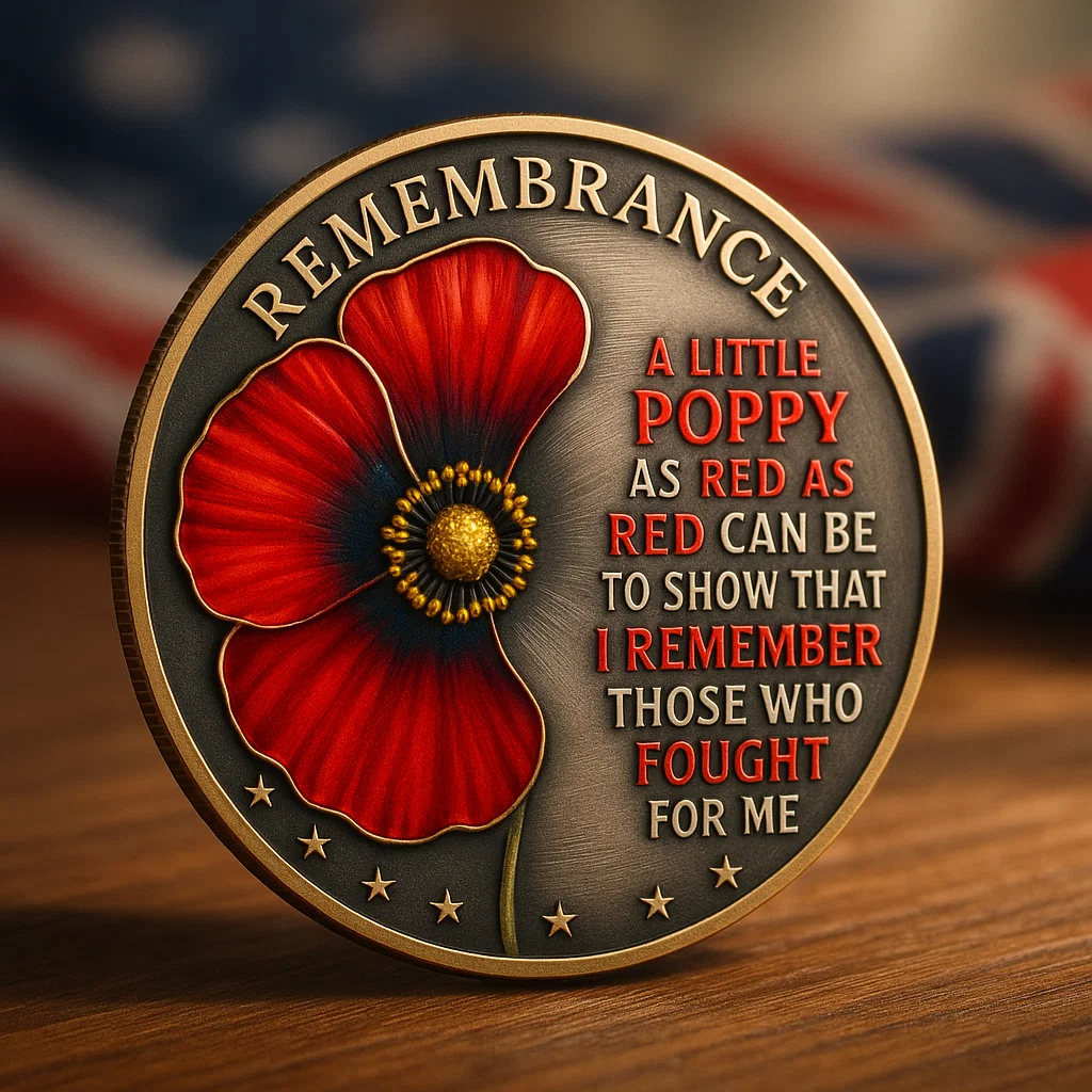 🌺 “Remembrance Poppy – Lest We Forget” Commemorative Coin