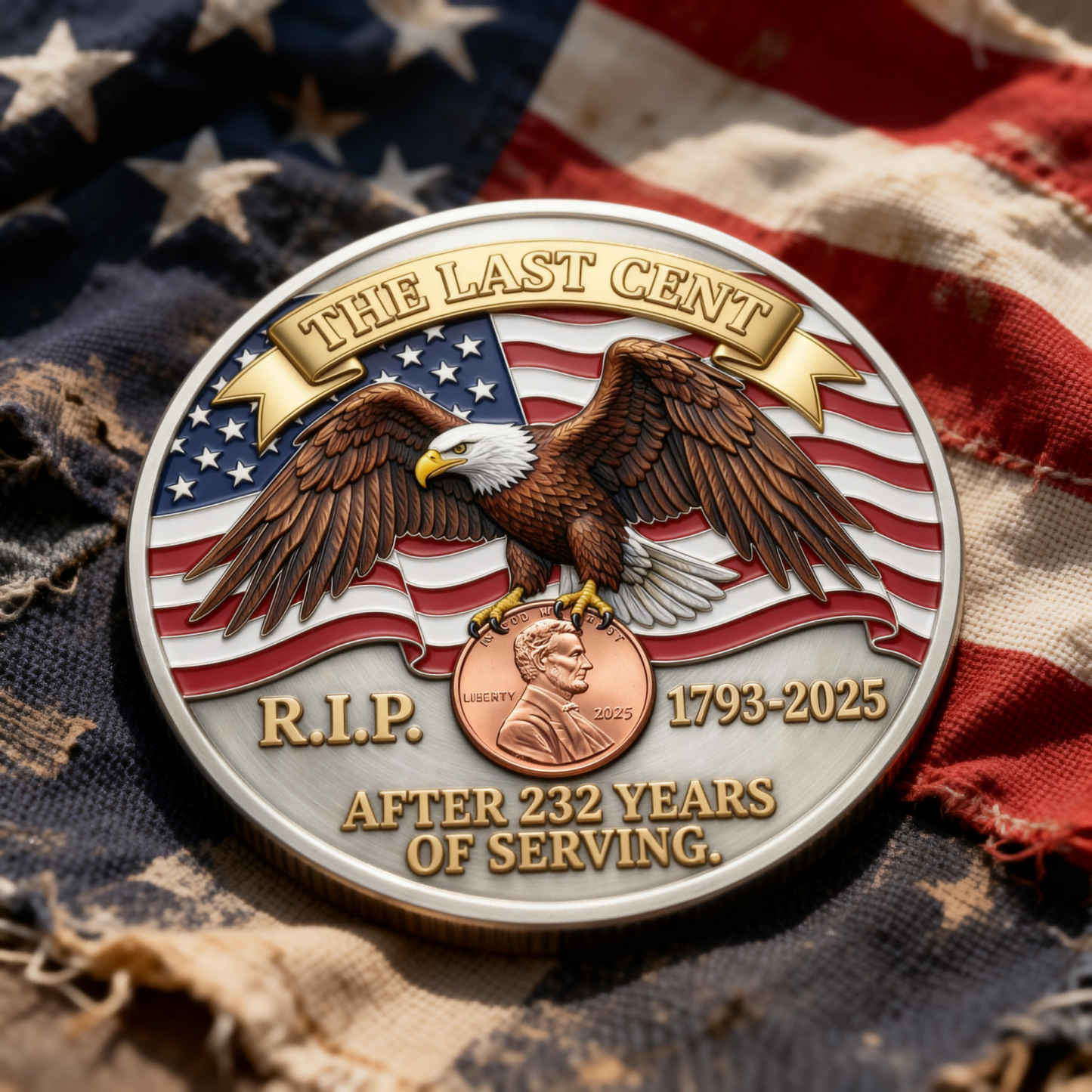 🏆Flash Sale 60% OFF - “The Last Cent – 232 Years of Service” Commemorative Coin 💰🦅