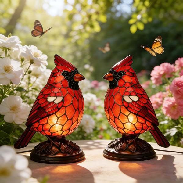  🐦Handmade Red-Clad Cult Leader Bird Statue Lamp