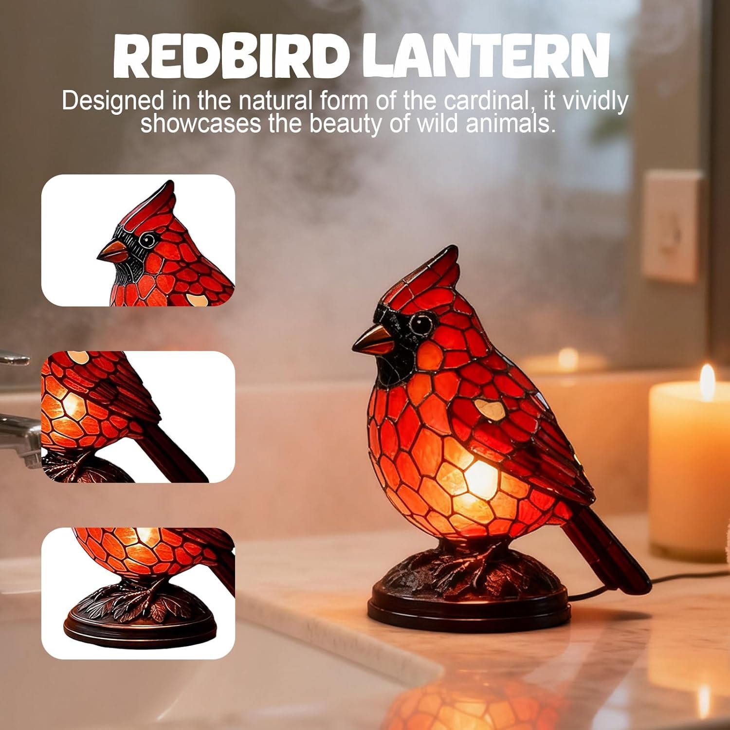  🐦Handmade Red-Clad Cult Leader Bird Statue Lamp