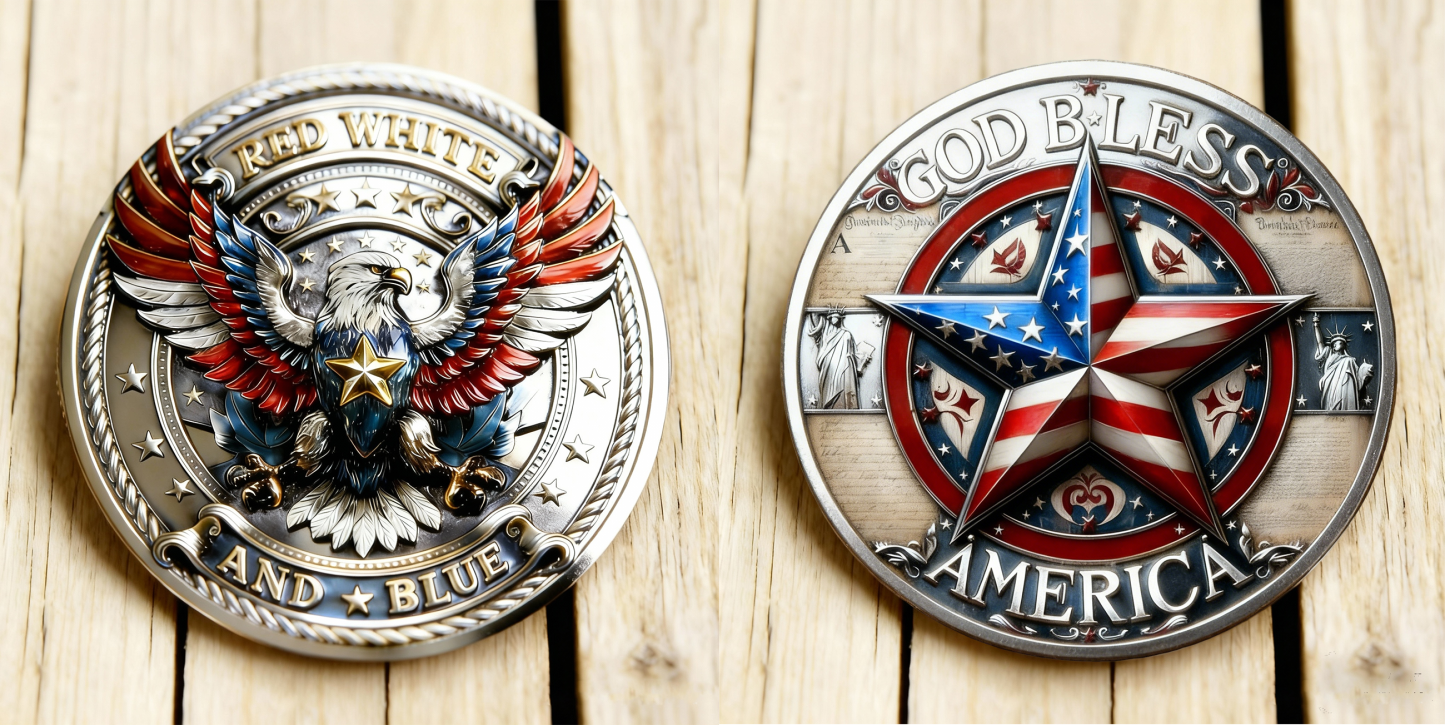 🇺🇸 Red, White & Blue – God Bless America Commemorative Coin