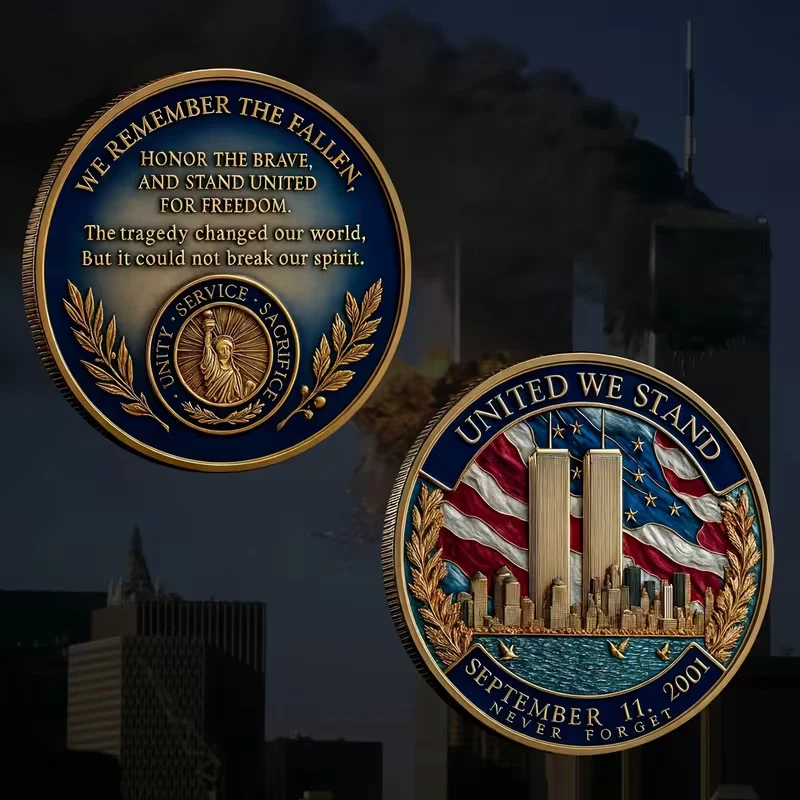9/11 “United We Stand” Commemorative Coin – 25th Anniversary✨