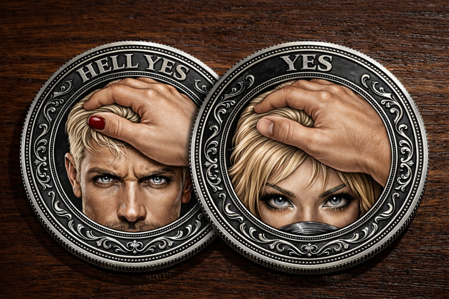 👅Playful Adult Coin – Double-Sided YES / HELL YES” Flipping Coin