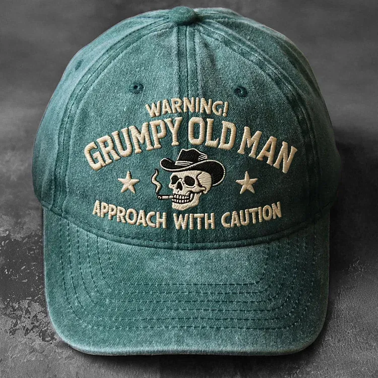 Warning Grumpy Old Man Embroidery Cap