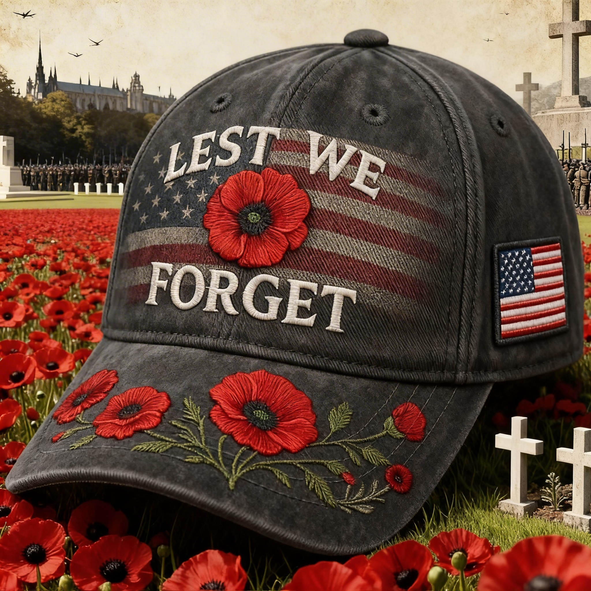 ❤️ Best Gift For Father 🌺 Lest We Forget Remembrance Memorial Cap
