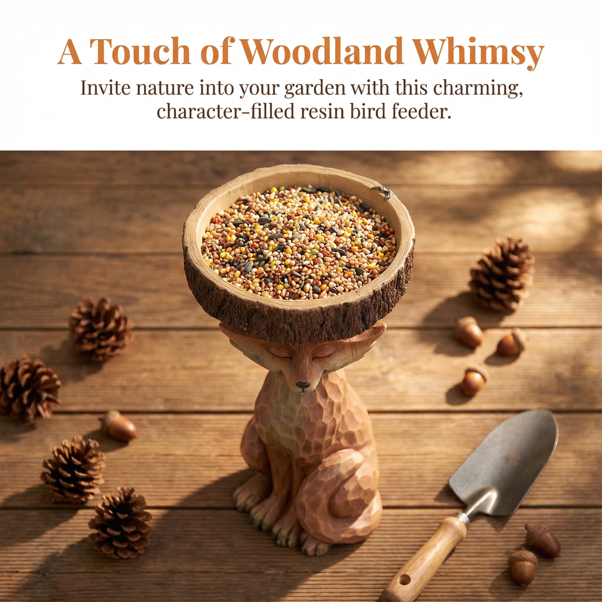 Whimsical Woodland Animal Resin Bird Feeder