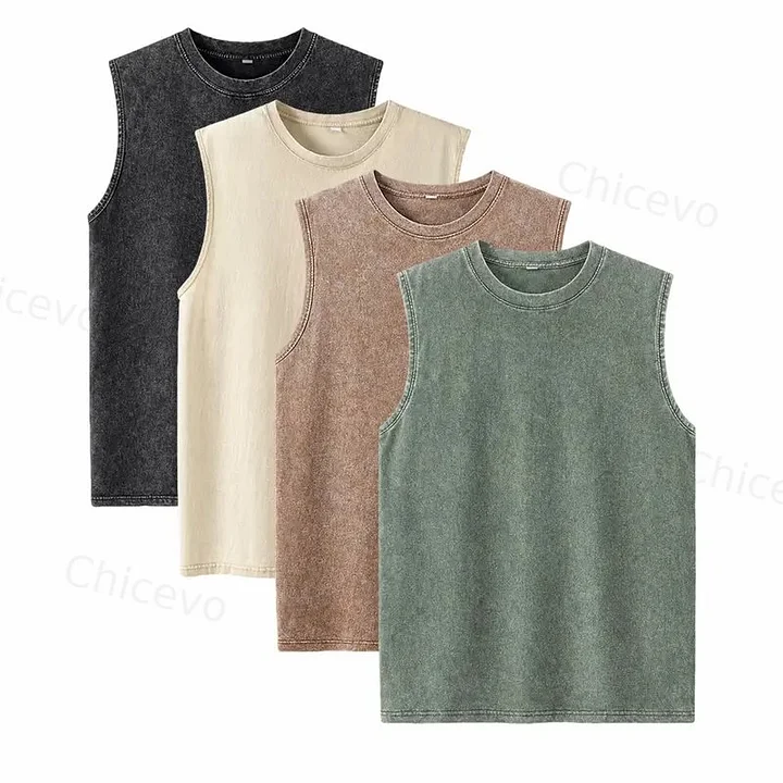 Men's Oversized Vintage Wash Heavy Cotton T-Shirt (4 Pack)