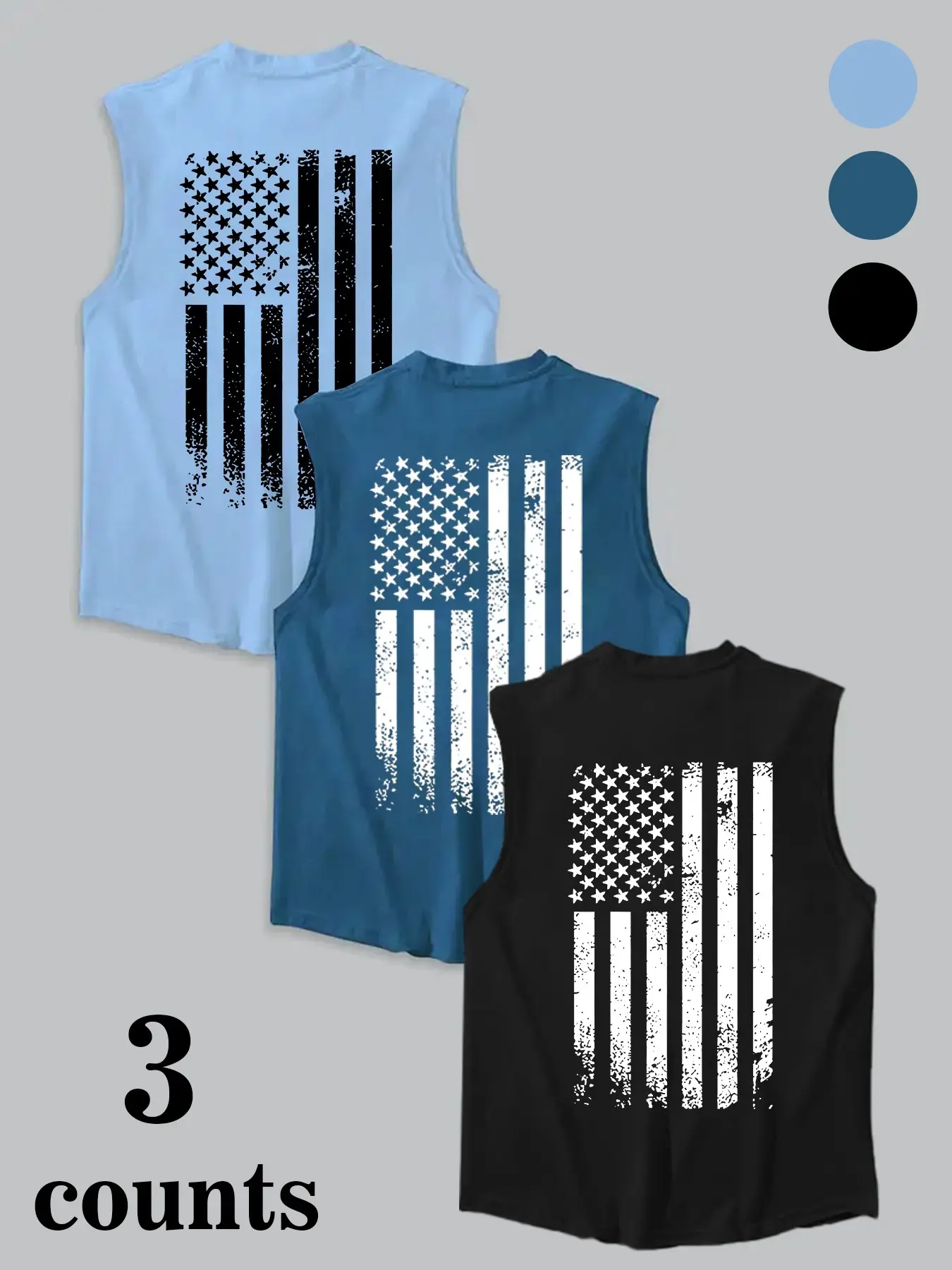 Men's American Flag Print Tank Top