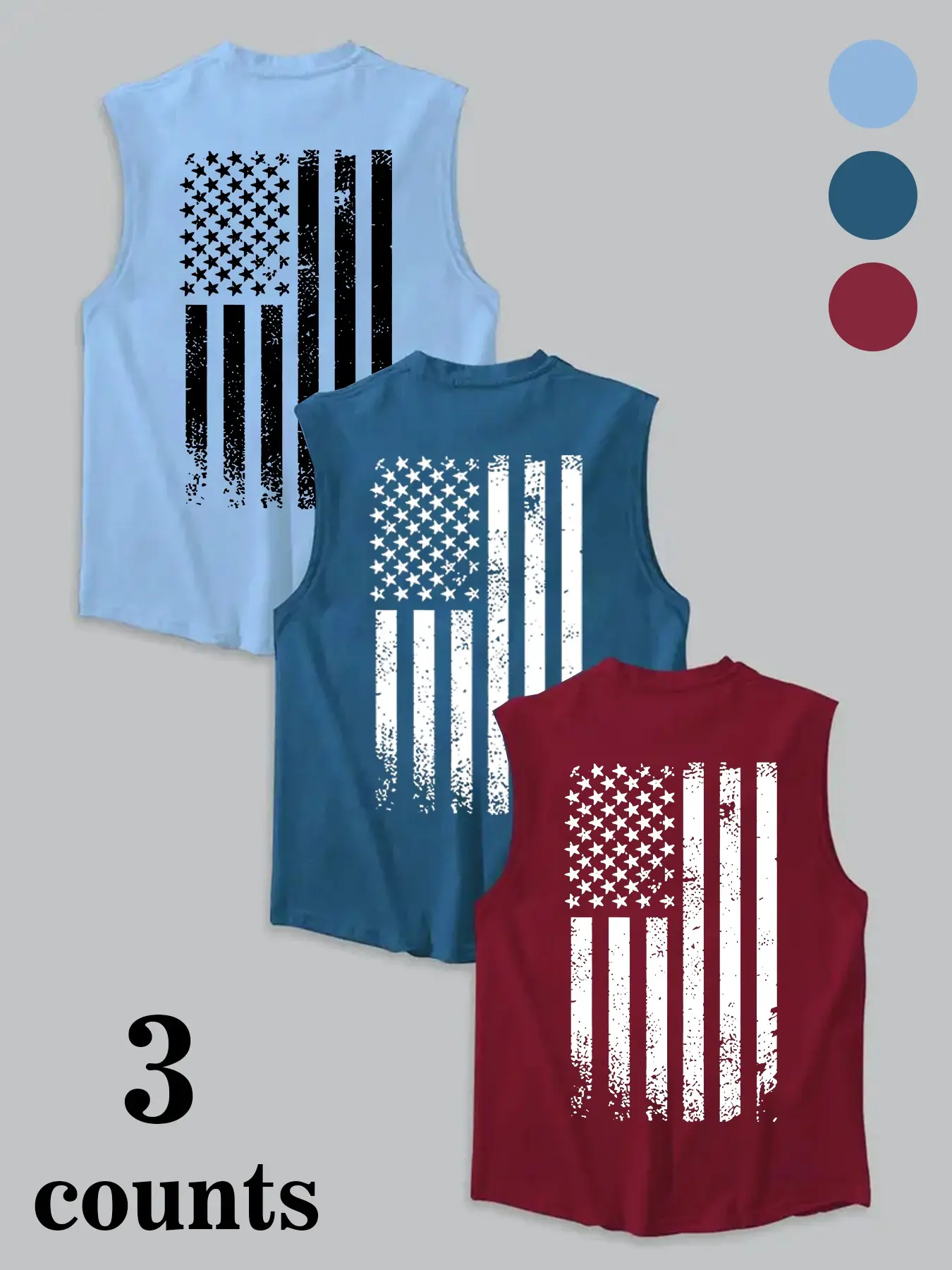 Men's American Flag Print Tank Top
