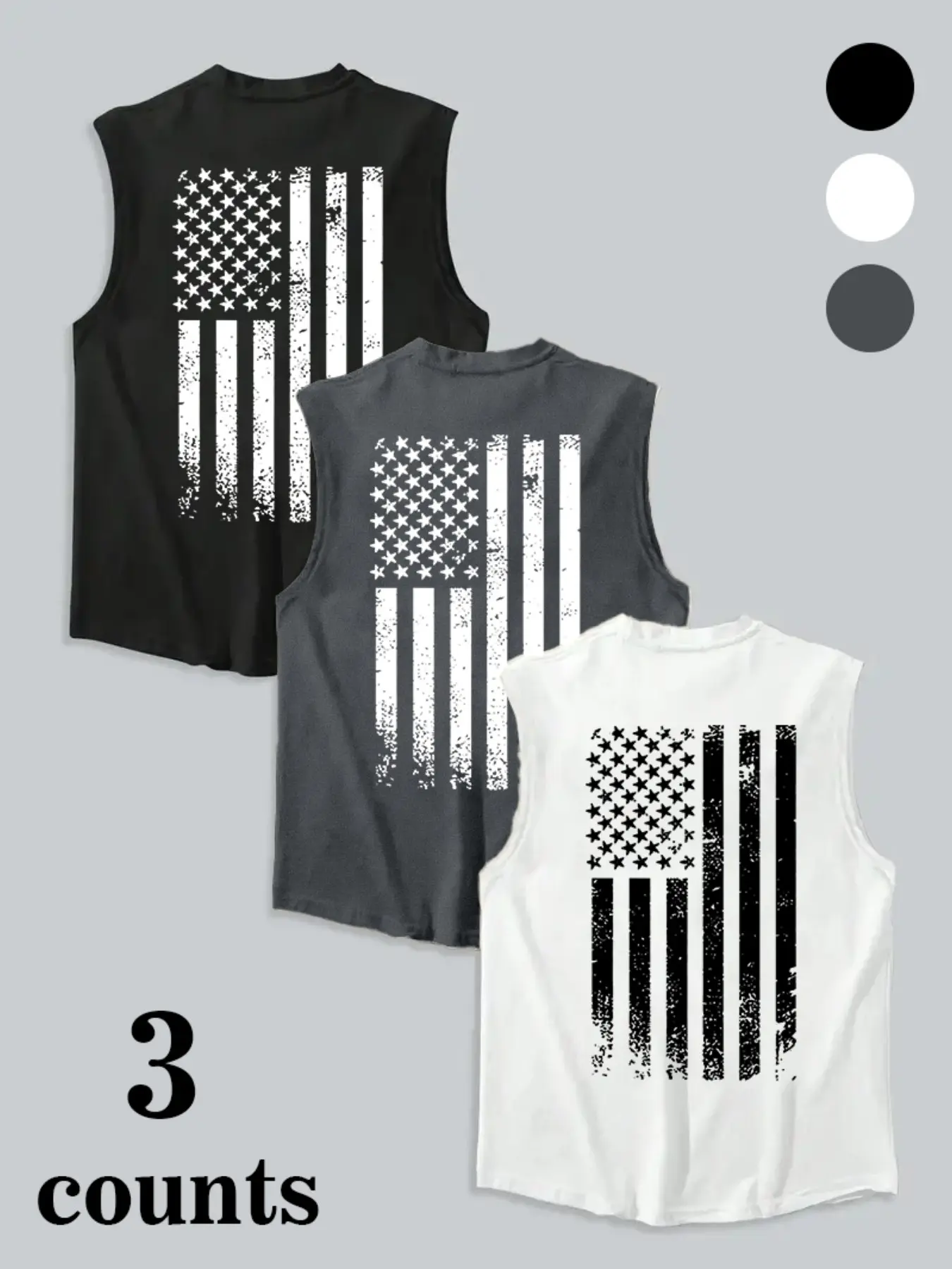 Men's American Flag Print Tank Top