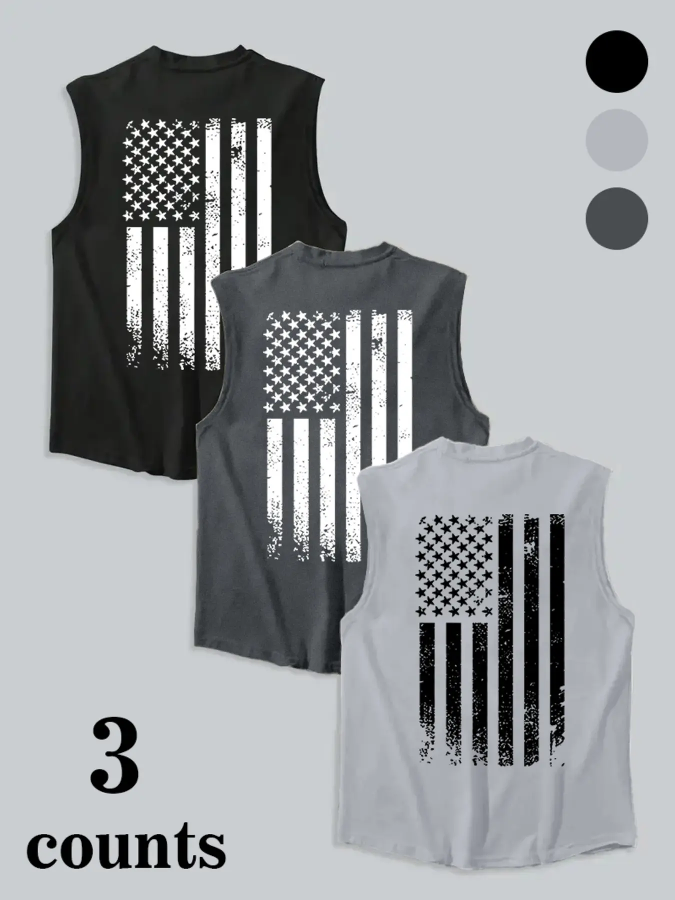 Men's American Flag Print Tank Top