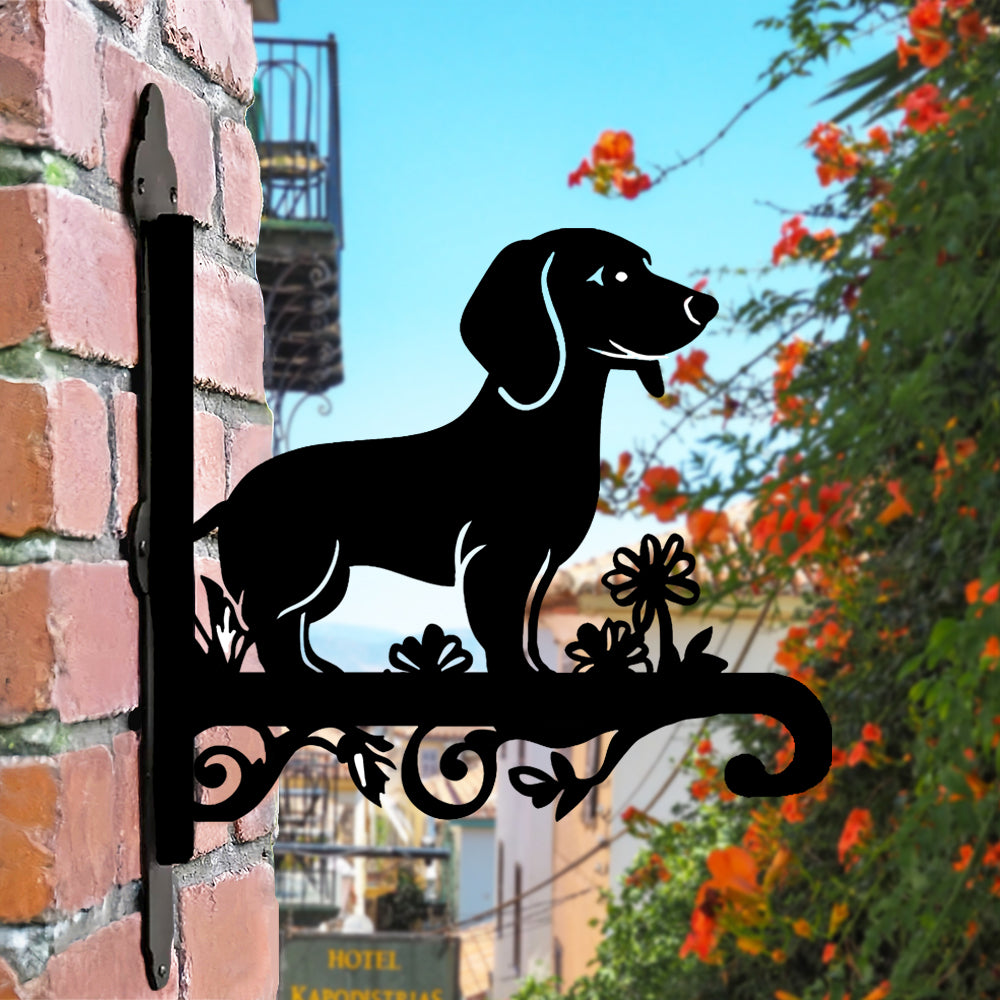 Dachshund Dog Metal Hanging Bracket Plant Stand