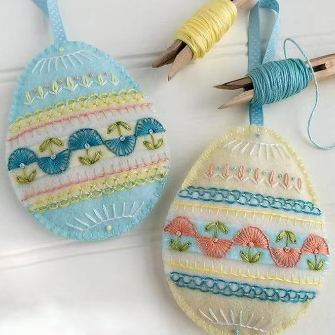 Embroidered Felt Easter Eggs Kit