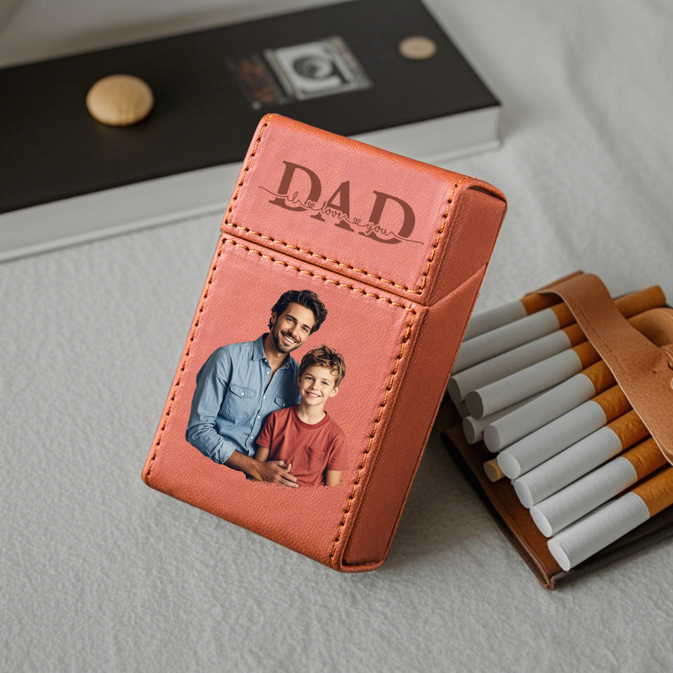 Custom PU Leather Cigarette Case