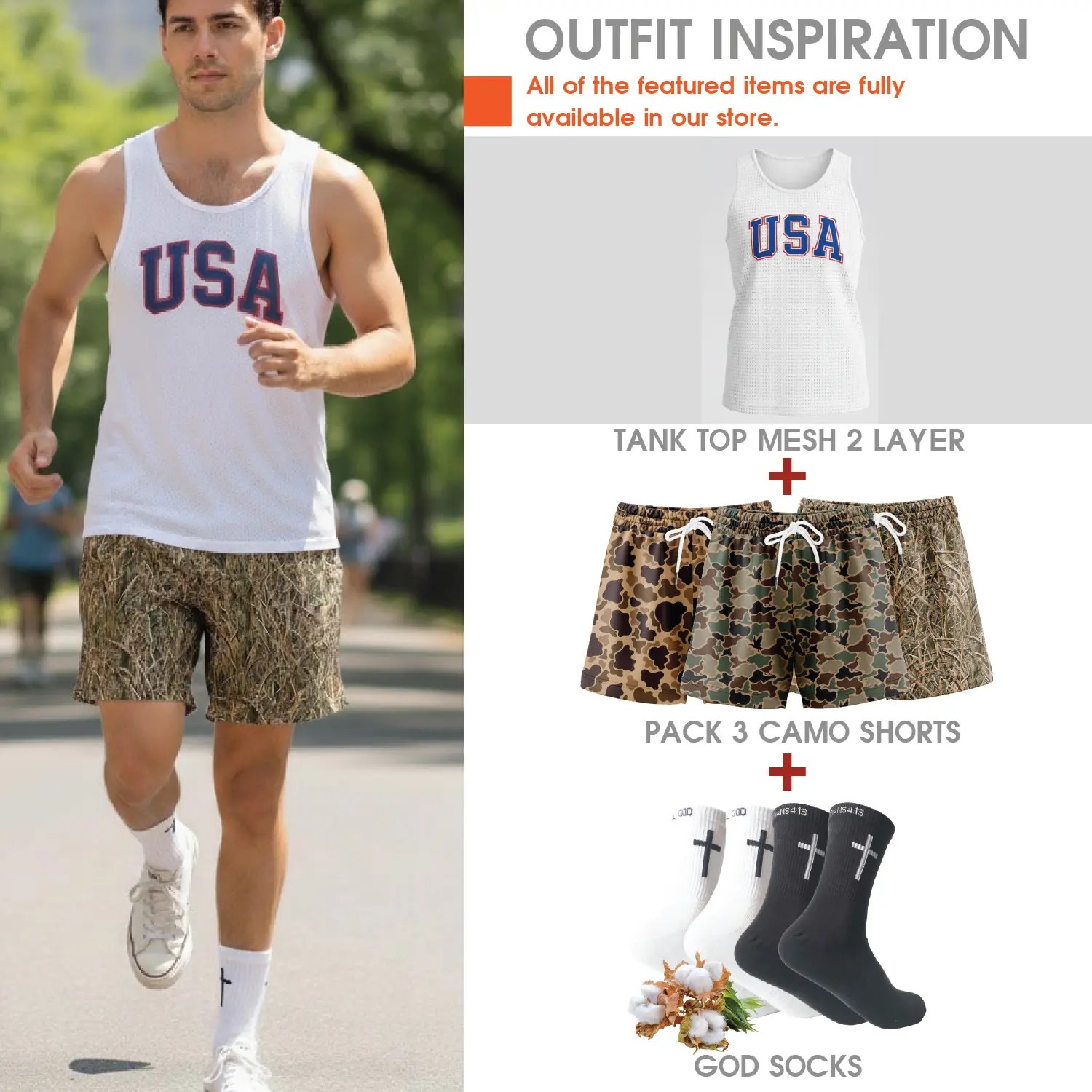 Pack 3 Duck Hunting Camo Shorts - 5 Inch Inseam Camo Mesh Design