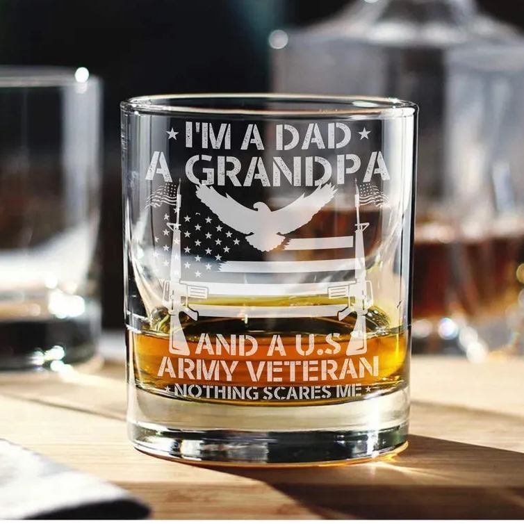Custom Veteran Whiskey Glass